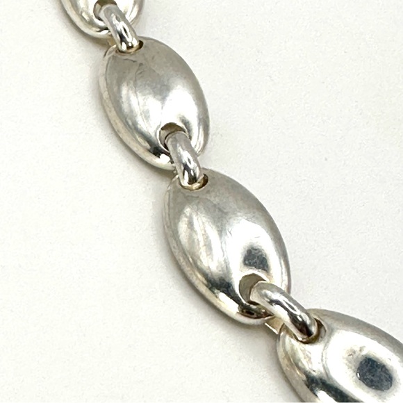 Tiffany & Co VINTAGE RETIRED Silver Oval Link Pebble Necklace - Picture 4 of 6